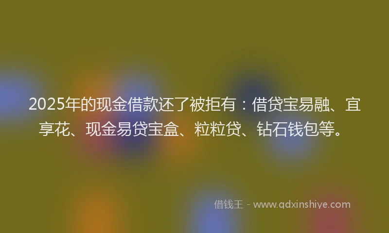 2025年的现金借款还了被拒有：借贷宝易融、宜享花、现金易贷宝盒、粒粒贷、钻石钱包等。