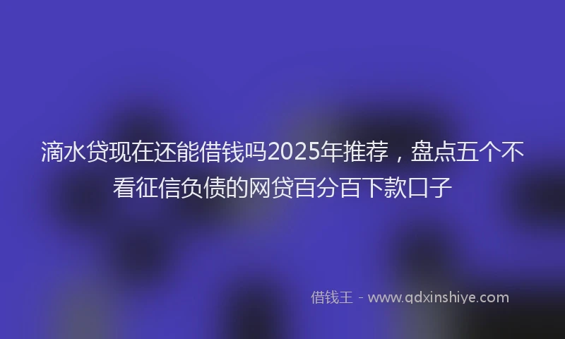 滴水贷现在还能借钱吗2025年推荐，盘点五个不看征信负债的网贷百分百下款口子