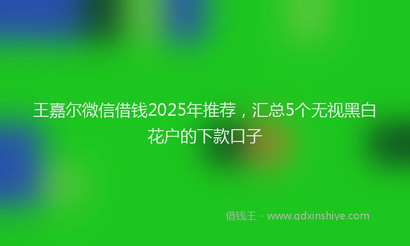 王嘉尔微信借钱2025年推荐，汇总5个无视黑白花户的下款口子