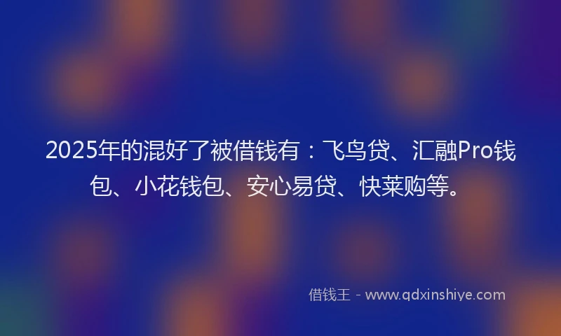 2025年的混好了被借钱有：飞鸟贷、汇融Pro钱包、小花钱包、安心易贷、快莱购等。