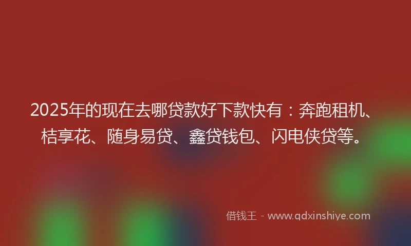 2025年的现在去哪贷款好下款快有：奔跑租机、桔享花、随身易贷、鑫贷钱包、闪电侠贷等。