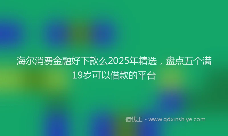 海尔消费金融好下款么2025年精选，盘点五个满19岁可以借款的平台