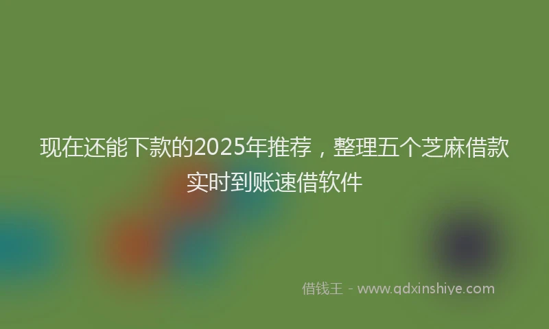 现在还能下款的2025年推荐，整理五个芝麻借款实时到账速借软件