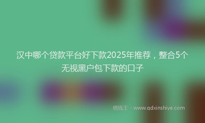 汉中哪个贷款平台好下款2025年推荐，整合5个无视黑户包下款的口子