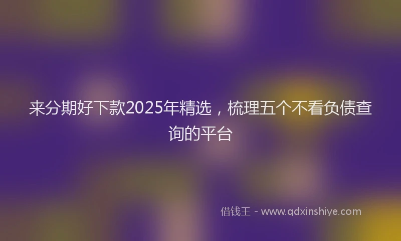 来分期好下款2025年精选，梳理五个不看负债查询的平台