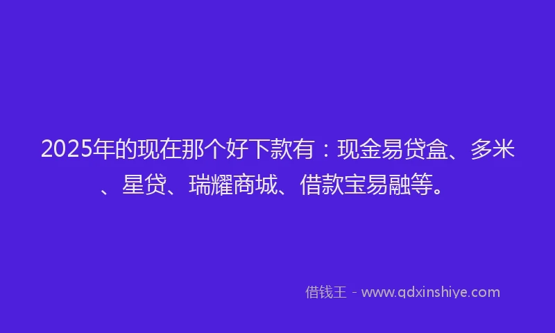 2025年的现在那个好下款有：现金易贷盒、多米、星贷、瑞耀商城、借款宝易融等。