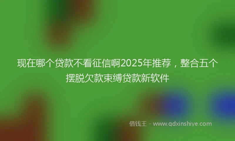 现在哪个贷款不看征信啊2025年推荐，整合五个摆脱欠款束缚贷款新软件