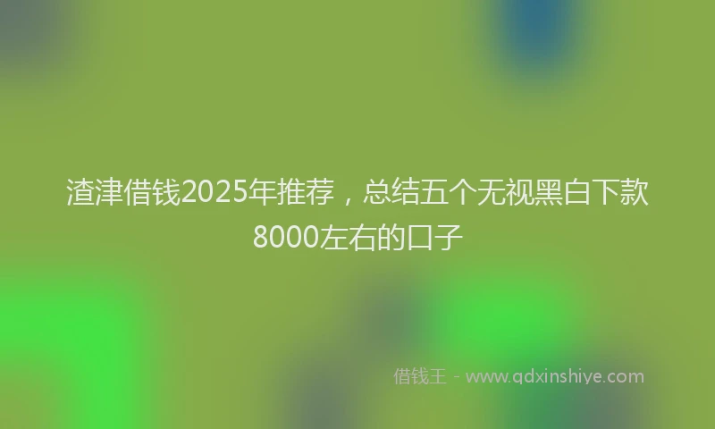 渣津借钱2025年推荐，总结五个无视黑白下款8000左右的口子