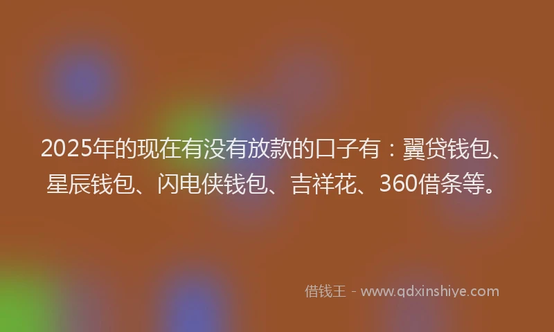2025年的现在有没有放款的口子有：翼贷钱包、星辰钱包、闪电侠钱包、吉祥花、360借条等。