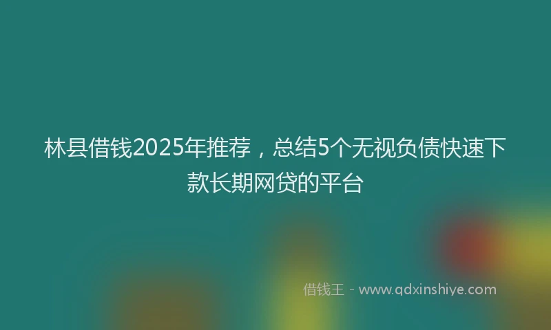 林县借钱2025年推荐，总结5个无视负债快速下款长期网贷的平台