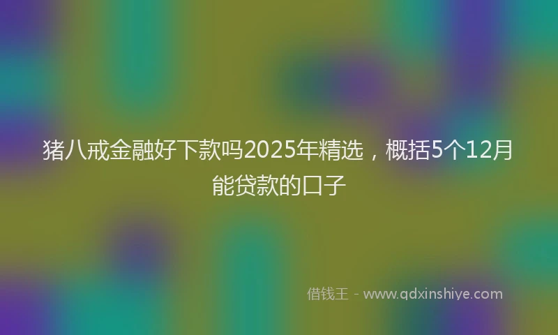 猪八戒金融好下款吗2025年精选，概括5个12月能贷款的口子