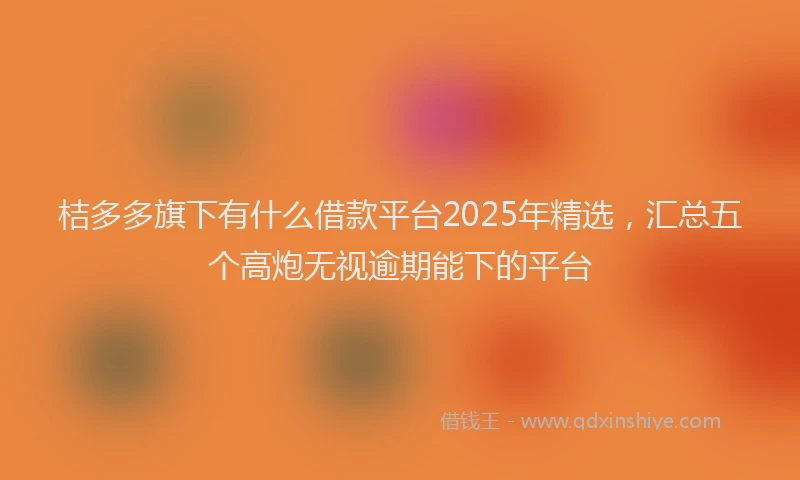 桔多多旗下有什么借款平台2025年精选，汇总五个高炮无视逾期能下的平台