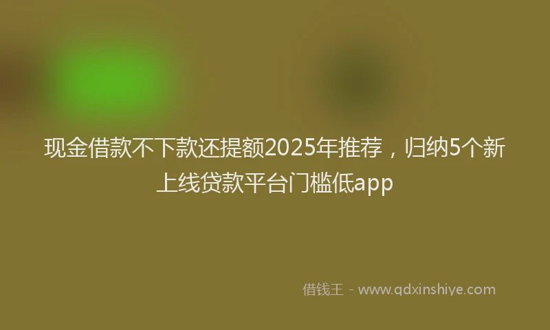 现金借款不下款还提额2025年推荐，归纳5个新上线贷款平台门槛低app