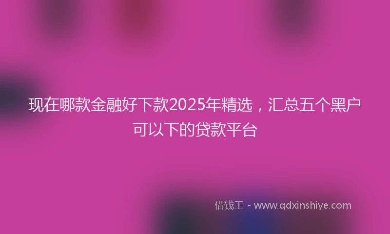 现在哪款金融好下款2025年精选，汇总五个黑户可以下的贷款平台