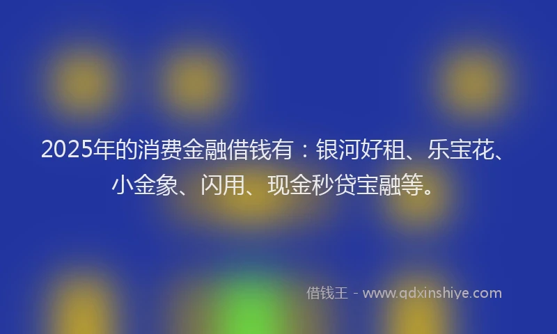 2025年的消费金融借钱有：银河好租、乐宝花、小金象、闪用、现金秒贷宝融等。