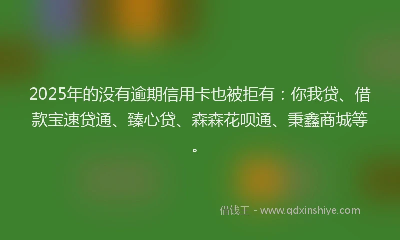 2025年的没有逾期信用卡也被拒有：你我贷、借款宝速贷通、臻心贷、森森花呗通、秉鑫商城等。