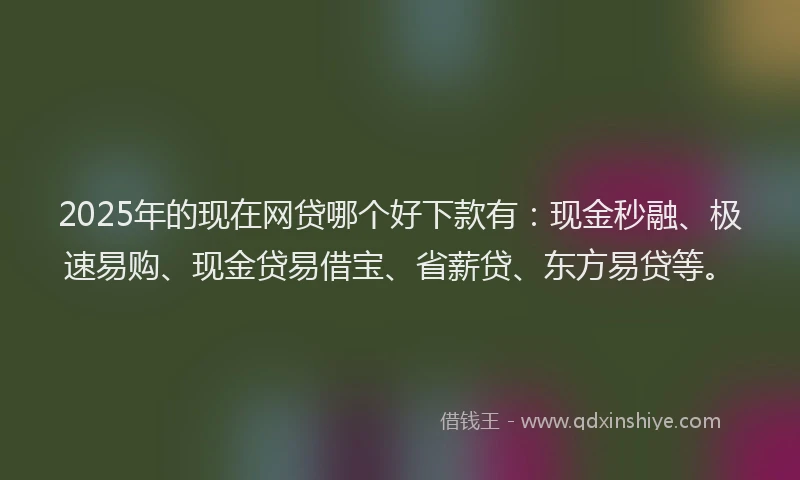 2025年的现在网贷哪个好下款有：现金秒融、极速易购、现金贷易借宝、省薪贷、东方易贷等。