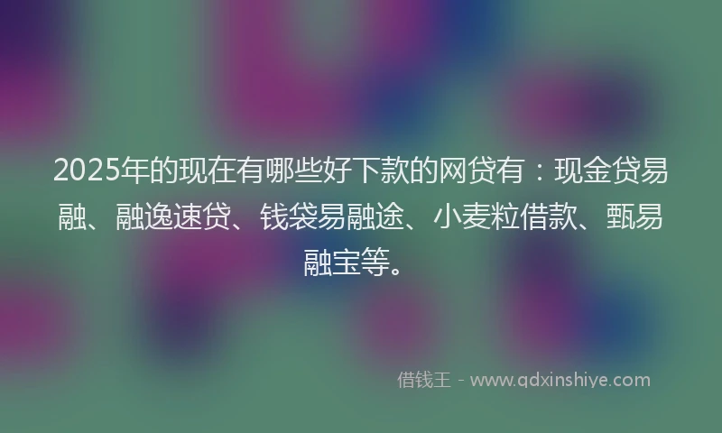 2025年的现在有哪些好下款的网贷有：现金贷易融、融逸速贷、钱袋易融途、小麦粒借款、甄易融宝等。