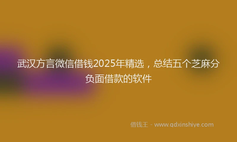 武汉方言微信借钱2025年精选，总结五个芝麻分负面借款的软件