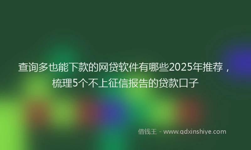查询多也能下款的网贷软件有哪些2025年推荐，梳理5个不上征信报告的贷款口子