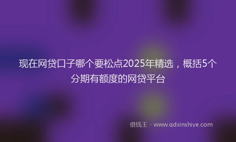 现在网贷口子哪个要松点2025年精选，概括5个分期有额度的网贷平台