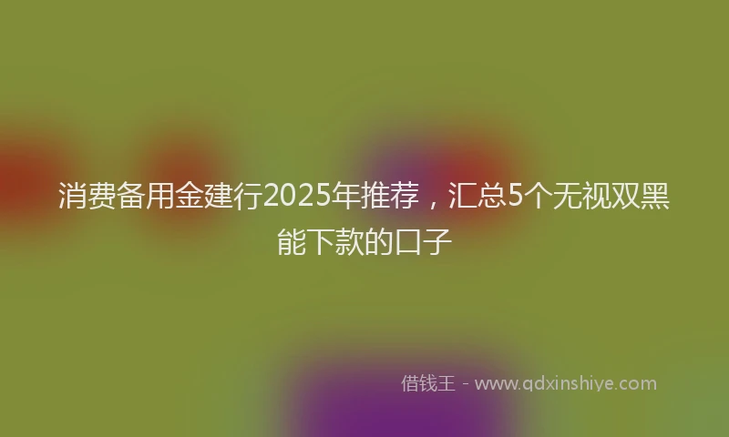 消费备用金建行2025年推荐，汇总5个无视双黑能下款的口子