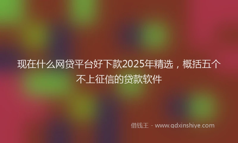 现在什么网贷平台好下款2025年精选，概括五个不上征信的贷款软件