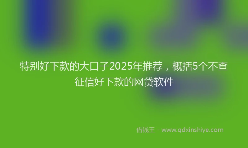 特别好下款的大口子2025年推荐，概括5个不查征信好下款的网贷软件