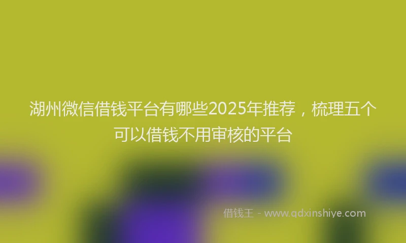 湖州微信借钱平台有哪些2025年推荐，梳理五个可以借钱不用审核的平台