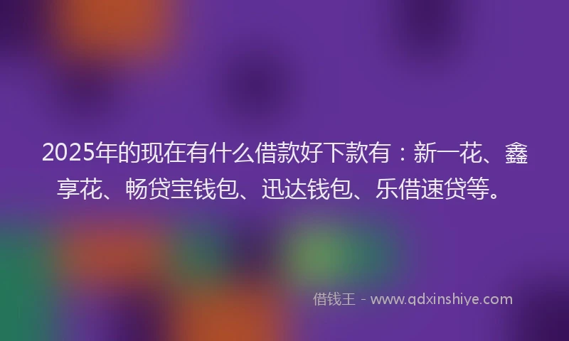 2025年的现在有什么借款好下款有：新一花、鑫享花、畅贷宝钱包、迅达钱包、乐借速贷等。