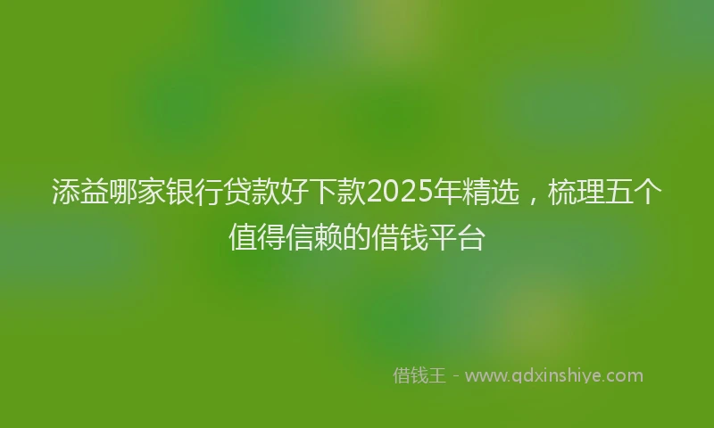添益哪家银行贷款好下款2025年精选，梳理五个值得信赖的借钱平台