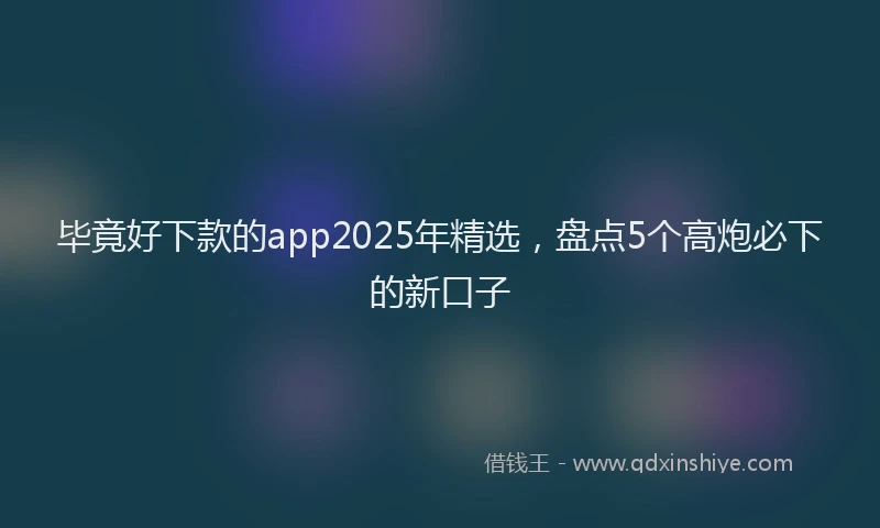 毕竟好下款的app2025年精选，盘点5个高炮必下的新口子