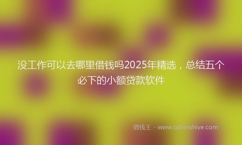 没工作可以去哪里借钱吗2025年精选，总结五个必下的小额贷款软件