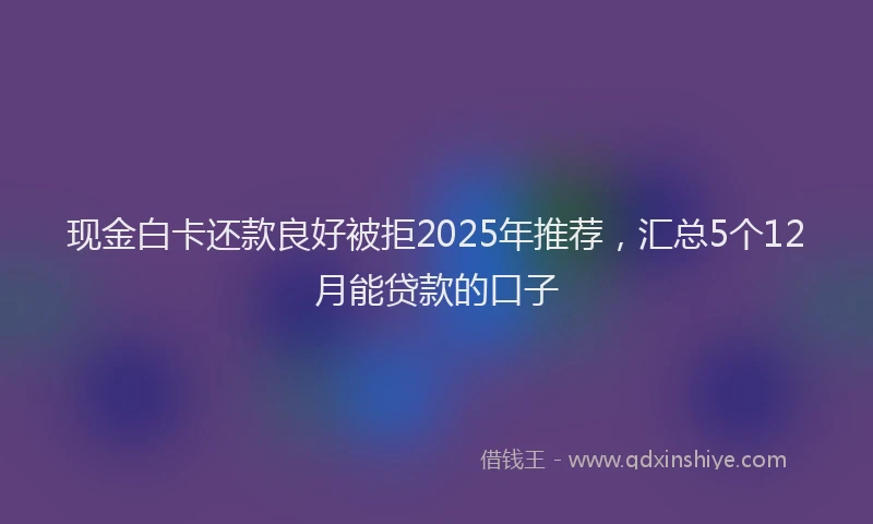 现金白卡还款良好被拒2025年推荐，汇总5个12月能贷款的口子