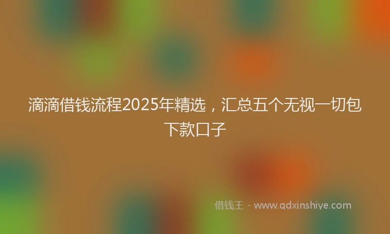 滴滴借钱流程2025年精选，汇总五个无视一切包下款口子