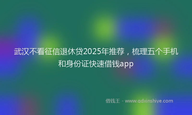 武汉不看征信退休贷2025年推荐，梳理五个手机和身份证快速借钱app
