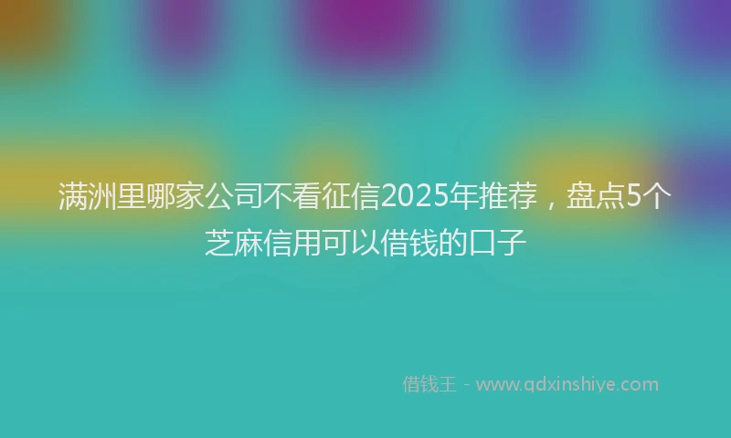 满洲里哪家公司不看征信2025年推荐，盘点5个芝麻信用可以借钱的口子
