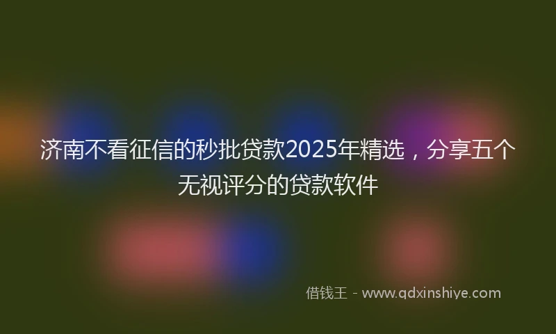 济南不看征信的秒批贷款2025年精选，分享五个无视评分的贷款软件