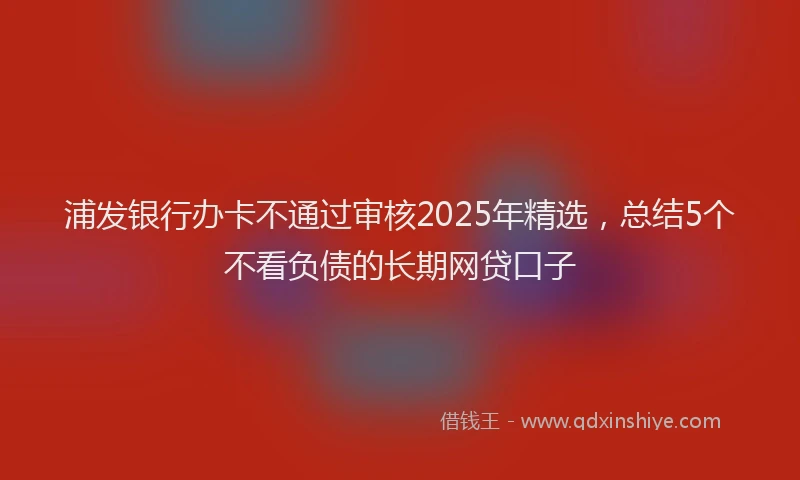 浦发银行办卡不通过审核2025年精选，总结5个不看负债的长期网贷口子