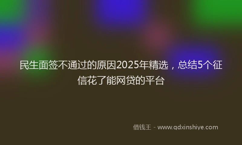 民生面签不通过的原因2025年精选，总结5个征信花了能网贷的平台