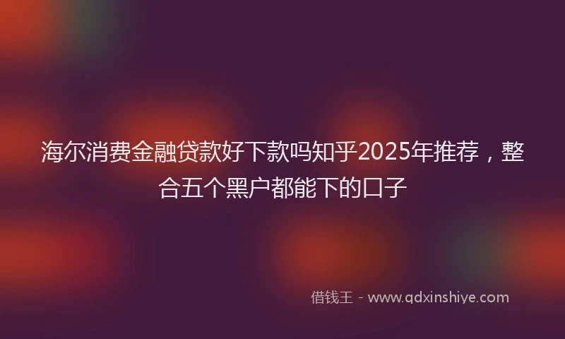 海尔消费金融贷款好下款吗知乎2025年推荐，整合五个黑户都能下的口子