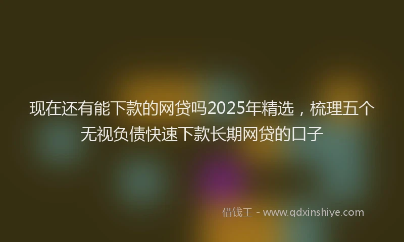现在还有能下款的网贷吗2025年精选，梳理五个无视负债快速下款长期网贷的口子