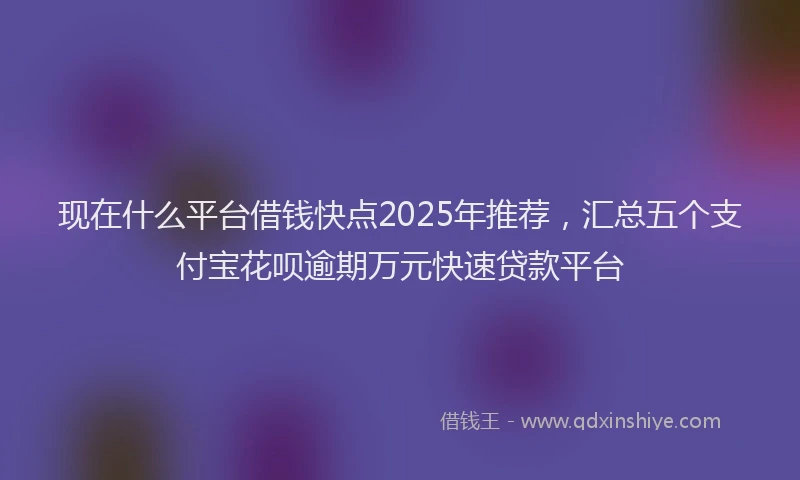 现在什么平台借钱快点2025年推荐，汇总五个支付宝花呗逾期万元快速贷款平台