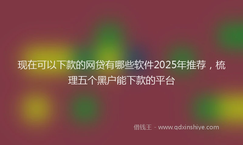 现在可以下款的网贷有哪些软件2025年推荐，梳理五个黑户能下款的平台