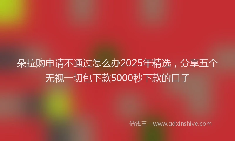 朵拉购申请不通过怎么办2025年精选，分享五个无视一切包下款5000秒下款的口子