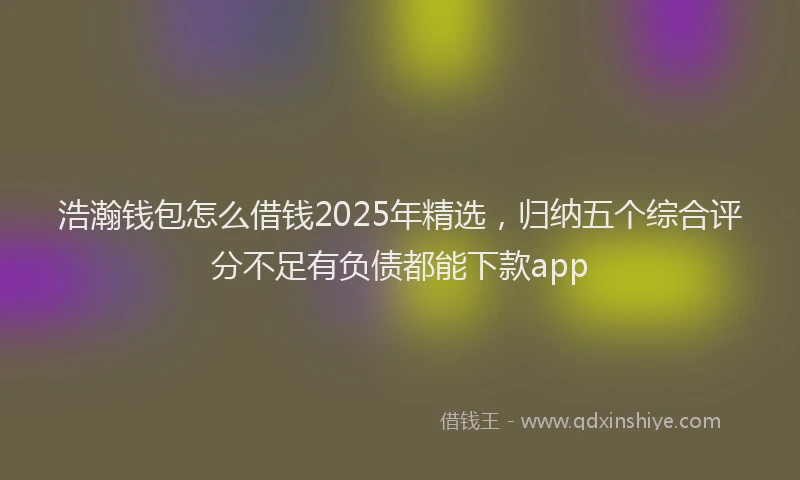 浩瀚钱包怎么借钱2025年精选，归纳五个综合评分不足有负债都能下款app