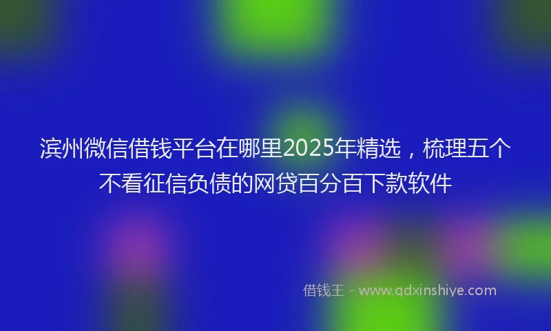 滨州微信借钱平台在哪里2025年精选，梳理五个不看征信负债的网贷百分百下款软件