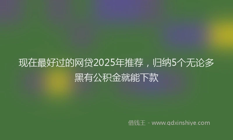 现在最好过的网贷2025年推荐，归纳5个无论多黑有公积金就能下款
