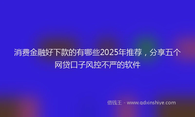 消费金融好下款的有哪些2025年推荐，分享五个网贷口子风控不严的软件