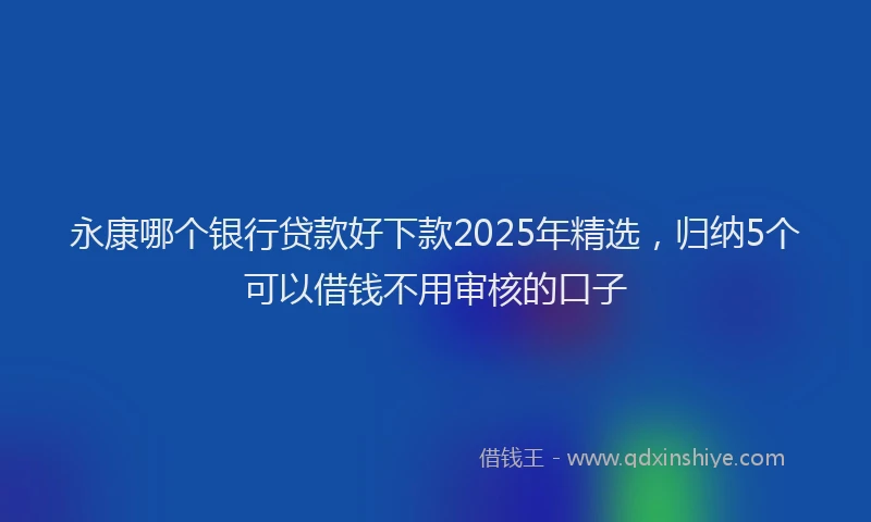 永康哪个银行贷款好下款2025年精选，归纳5个可以借钱不用审核的口子